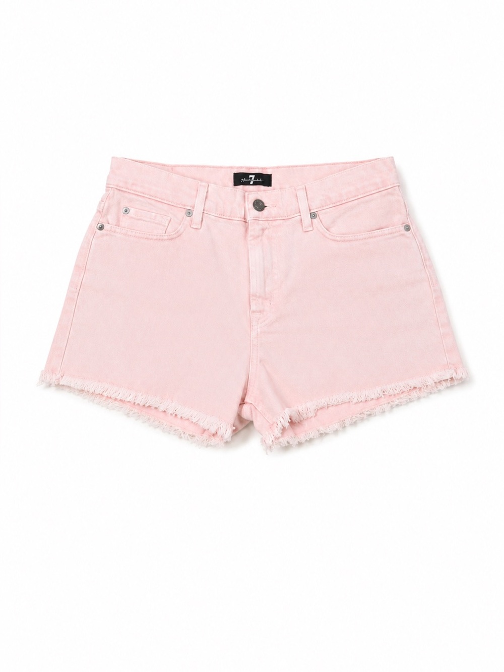 7 For All Mankind • Pastel Pink High Waisted Denim Cutoff Shorts
